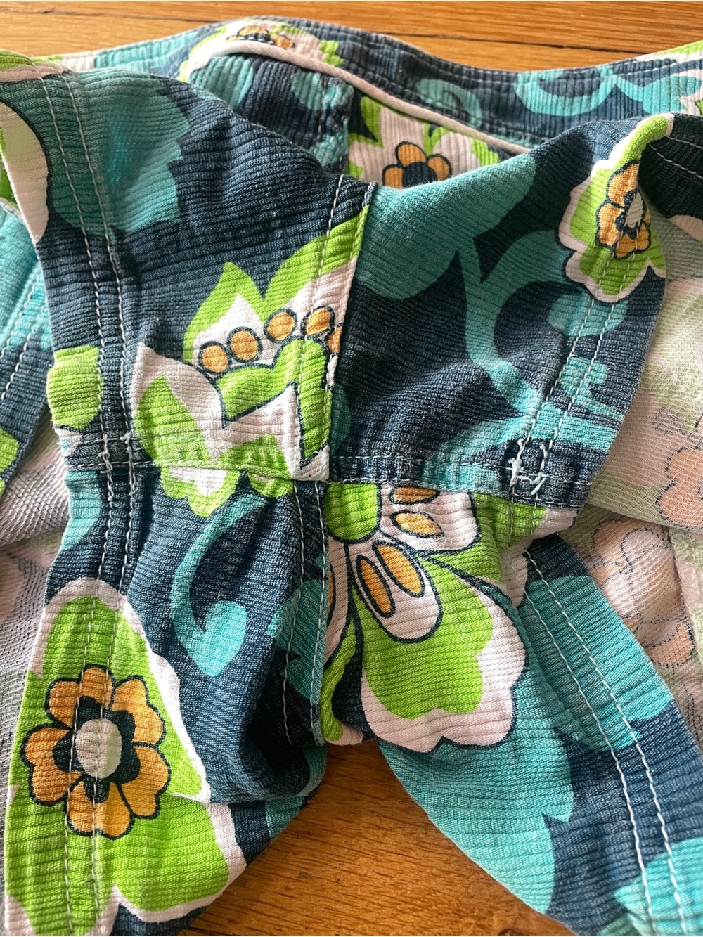 Vintage 90âs ROXY Board Shorts Size 7 Blue, Turquoise, Green, Hawaiian Flowers - Picture 13 of 13